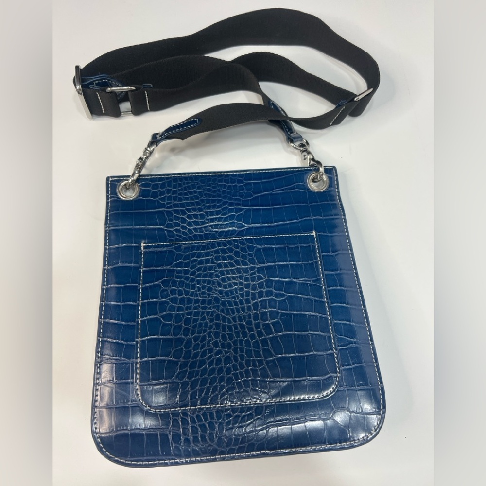 Urban Outfitters Alma Blue FauxCroc Messenger Bag